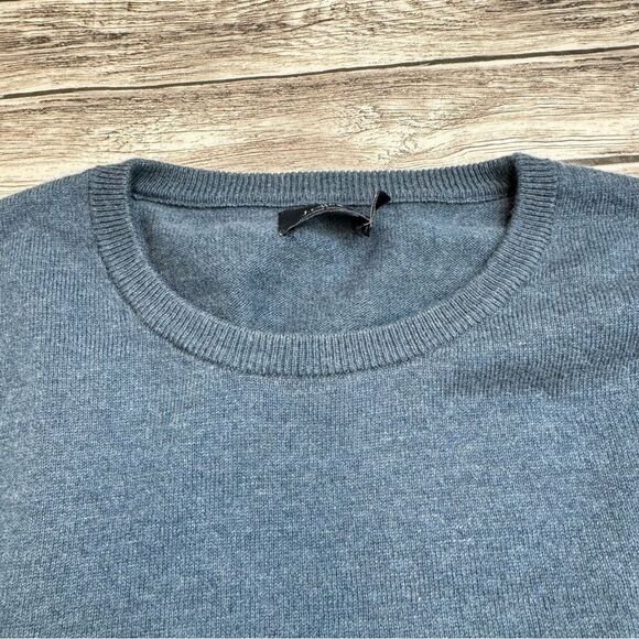 J. Crew Factory Men Lightweight Harbor Cotton Sweater Tight Knit S SM Small Blue - Picture 3 of 10